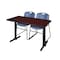 Cain Rectangle Tables > Training Tables > Cain Training Table & Chair Sets, 48 W, 24 L, 29 H, Mahogany MTRCT4824MH44BE - alternate 1